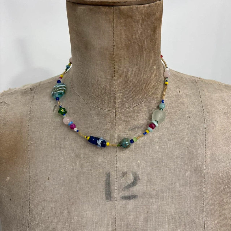 chunky beaded colourful necklace