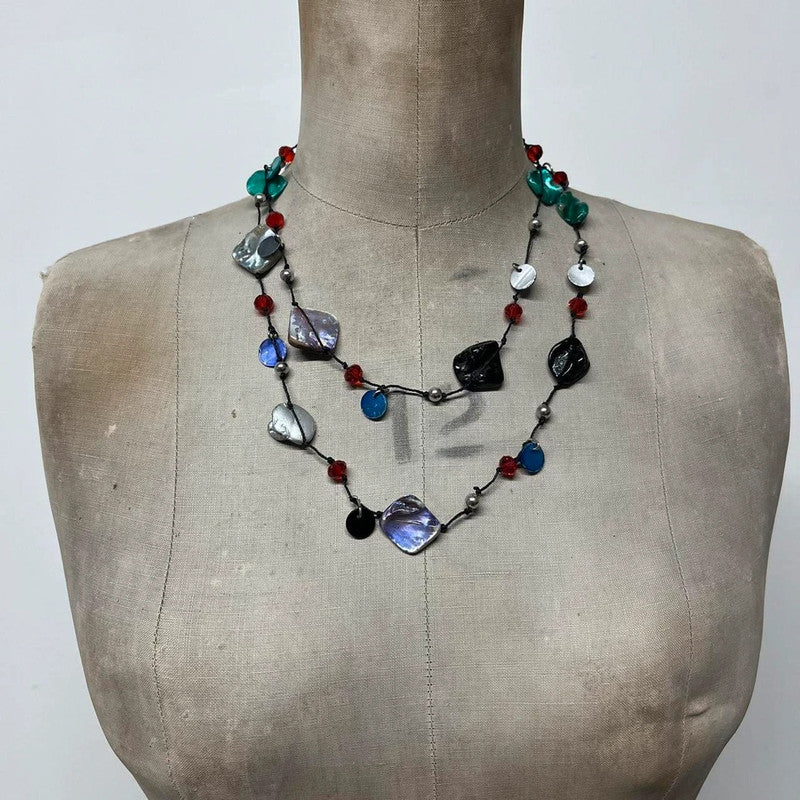 Chunky boho Pearl layered necklace