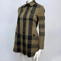 khaki Burberry tartan wool peacoat jacket