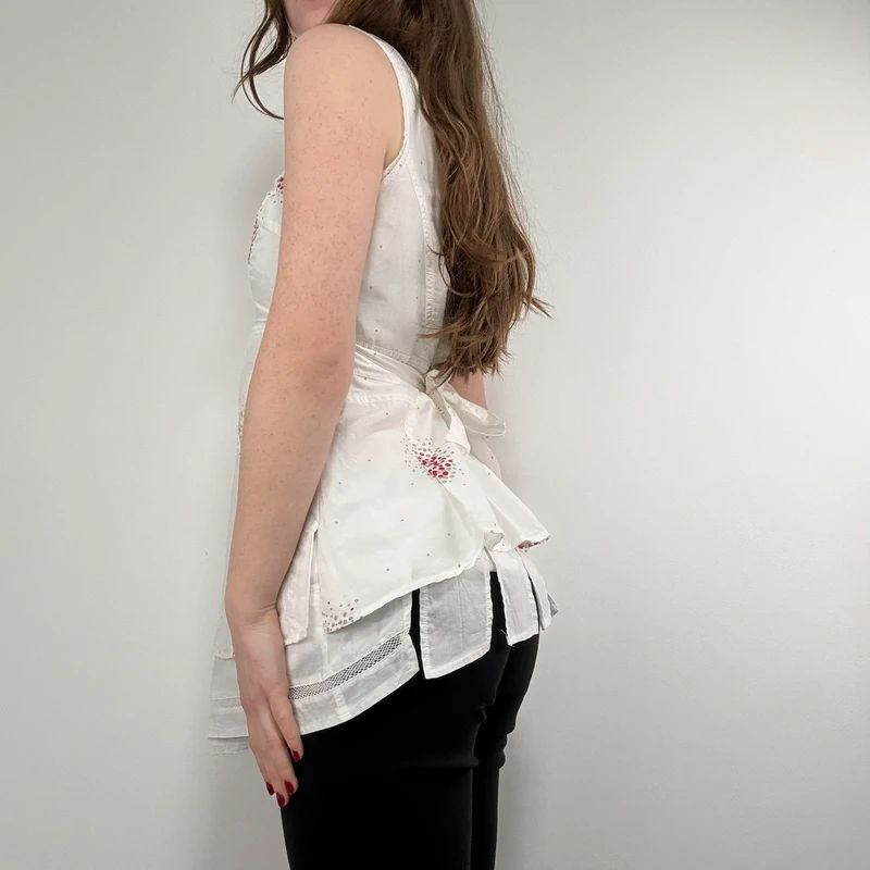 white cotton layered shirt