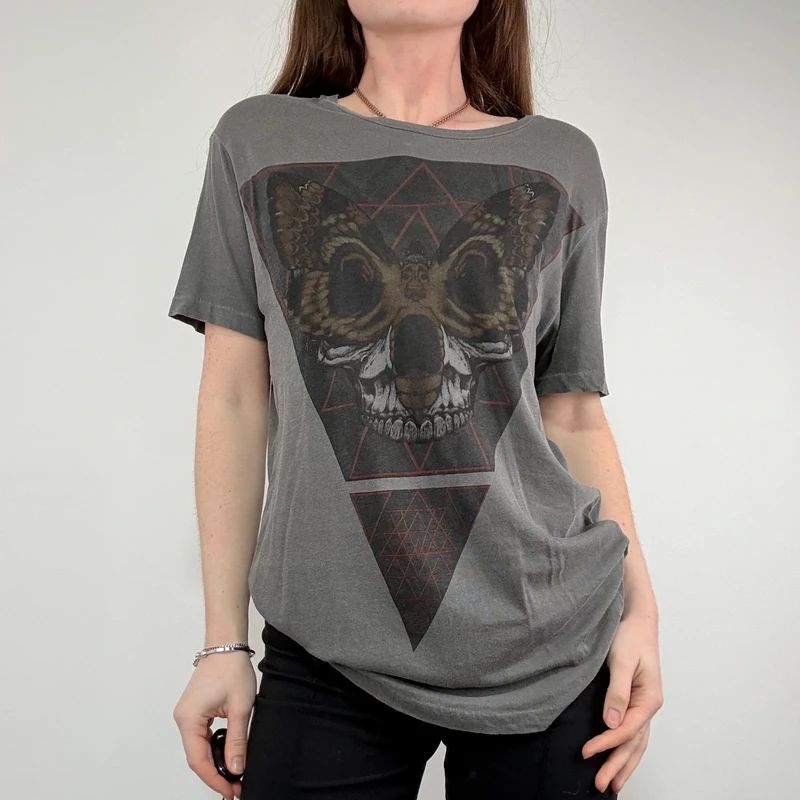 distressed grey allsaints grunge t-shirt
