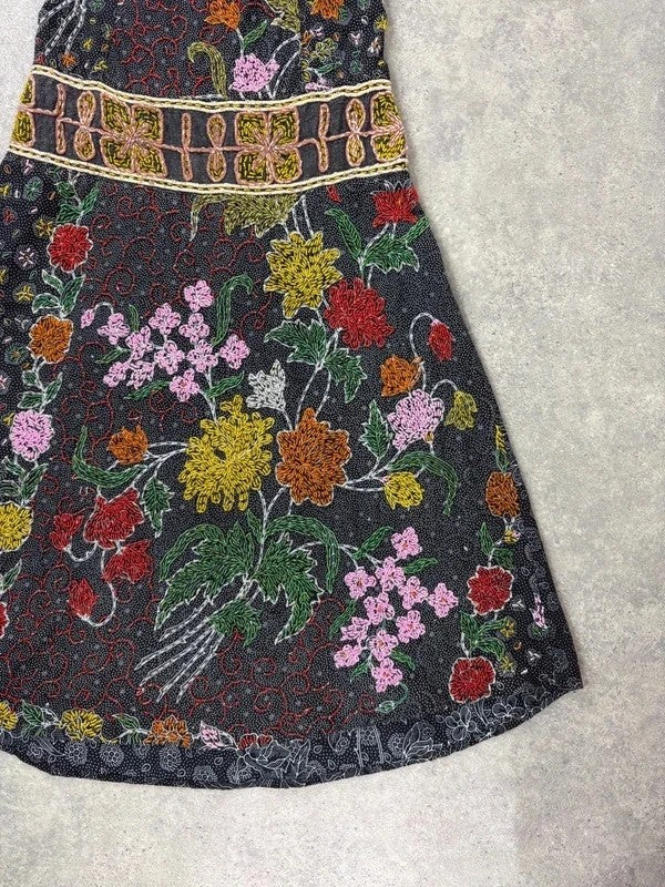 beaded hippy boho floral embellished midi dress