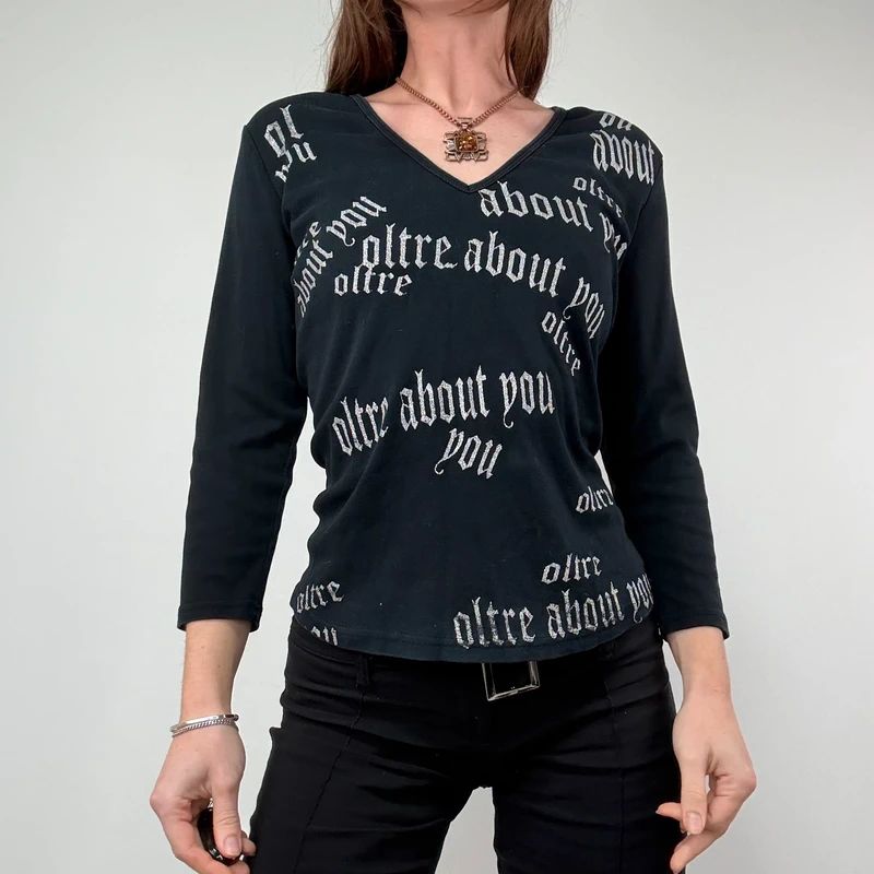 Grunge graphic text t-shirt