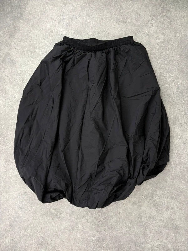 Black gathered puff balloon maxi skirt