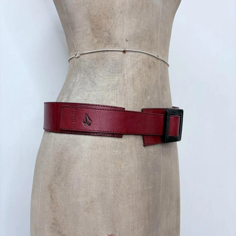red leather chunky belt