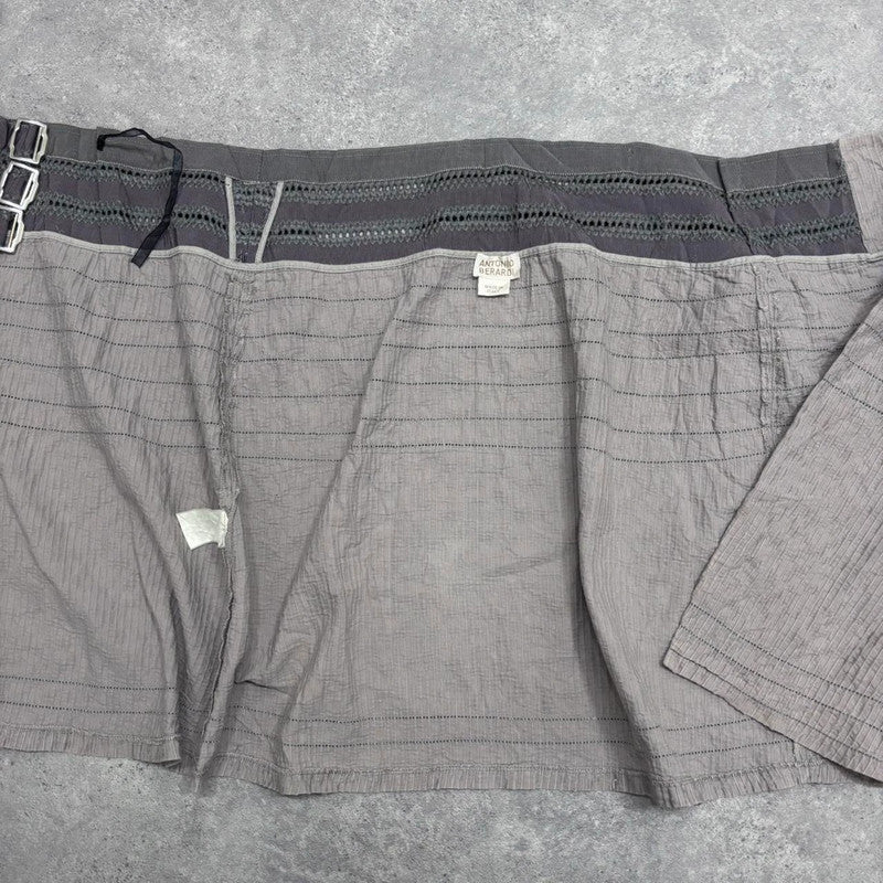 crinkle buckle cross over wrap midi skirt