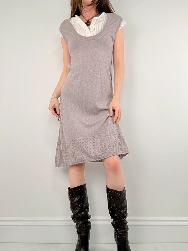 knitted Sandro layered shirt dress