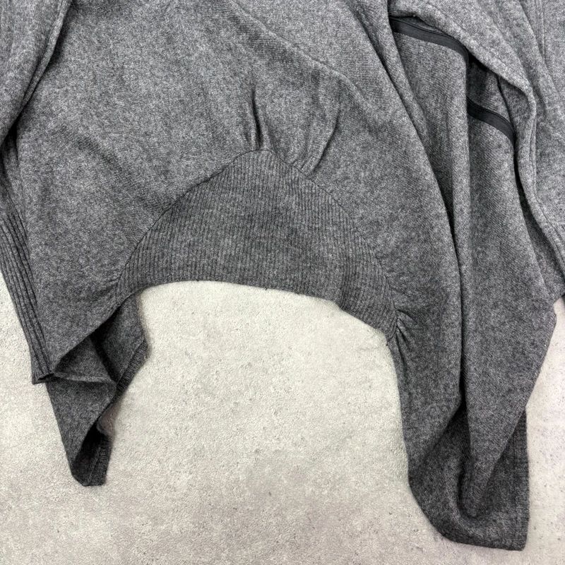 Asymmetric grey wool zip cardigan