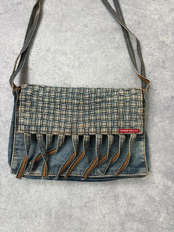 Denim woven tassel Miss sixty crossbody bag