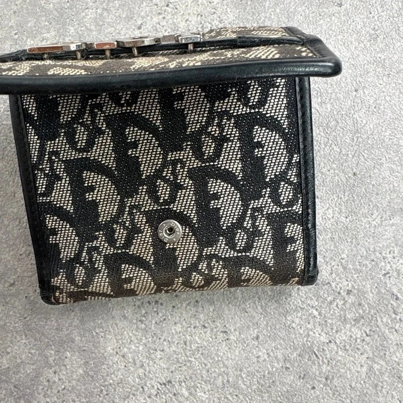 Vintage Dior monogram oblique canvas tri-fold wallet
