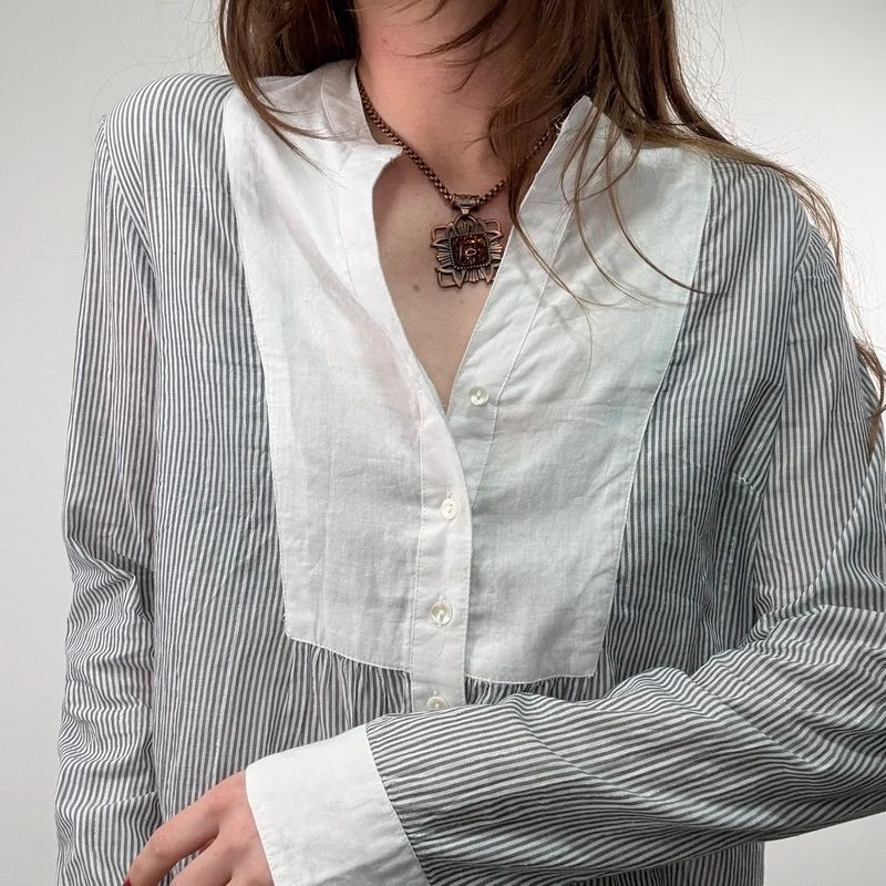 pinstripe cotton long shirt