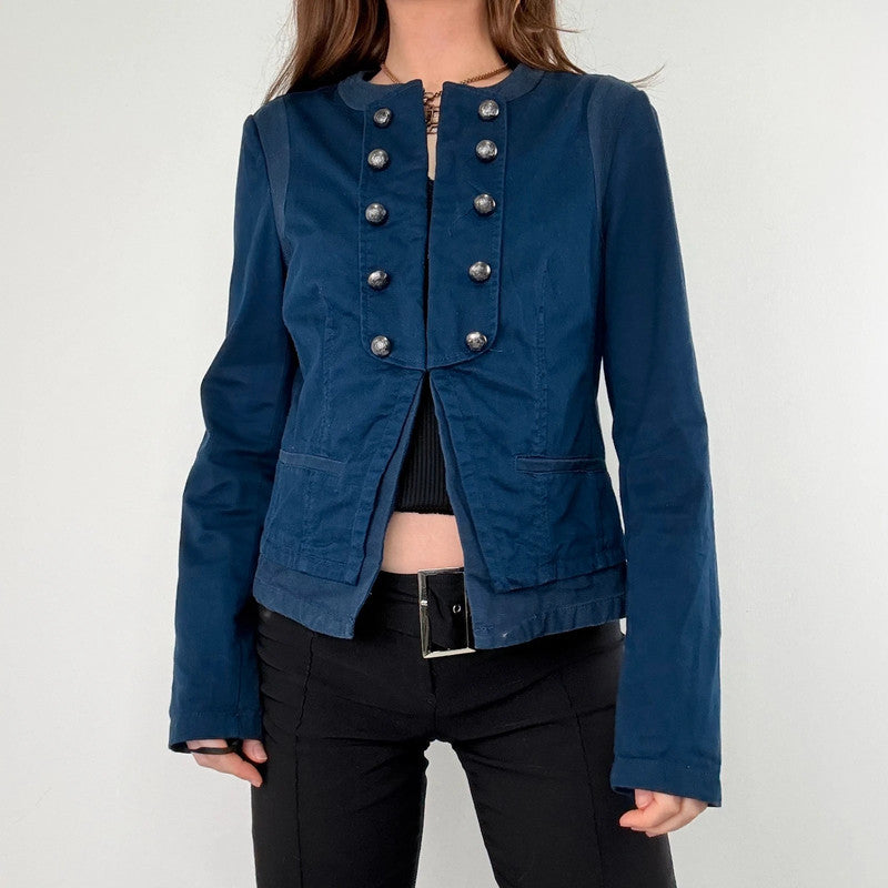 Blue napoleonic button military jacket