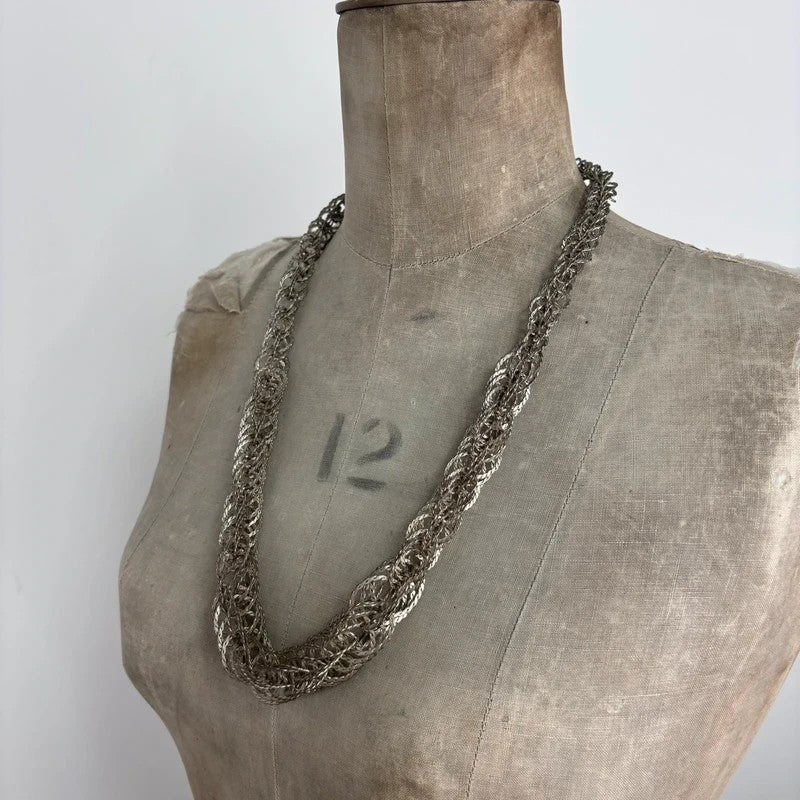 Chunky metal layered chain necklace