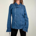asymmetric denim chef shirt