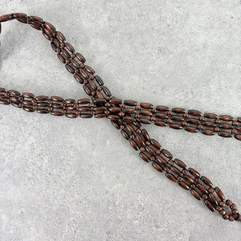 Brown beaded waist chain belt