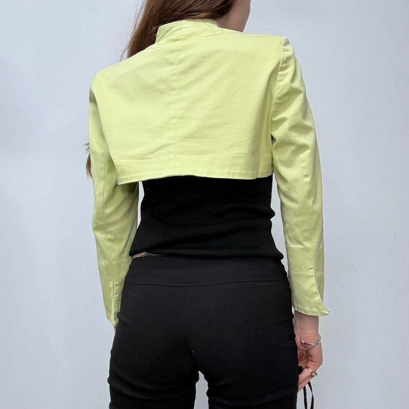 green cropped minimalist jacket