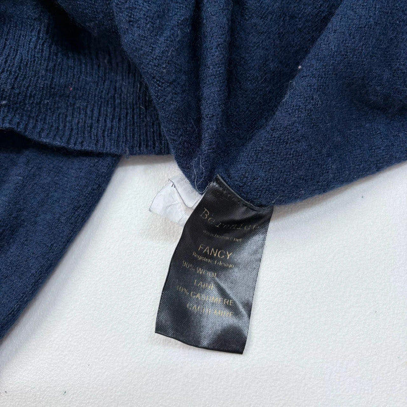 navy cashmere slouchy hoodie