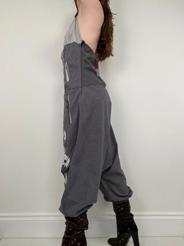 gingham puff Desigual dungarees