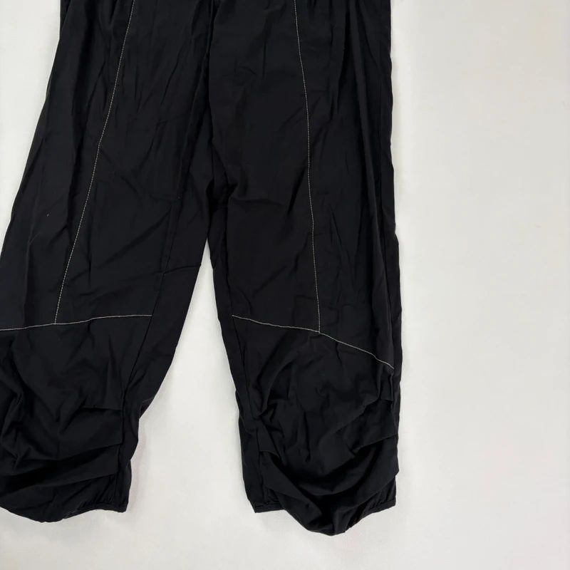 Black puff utility contrast trousers