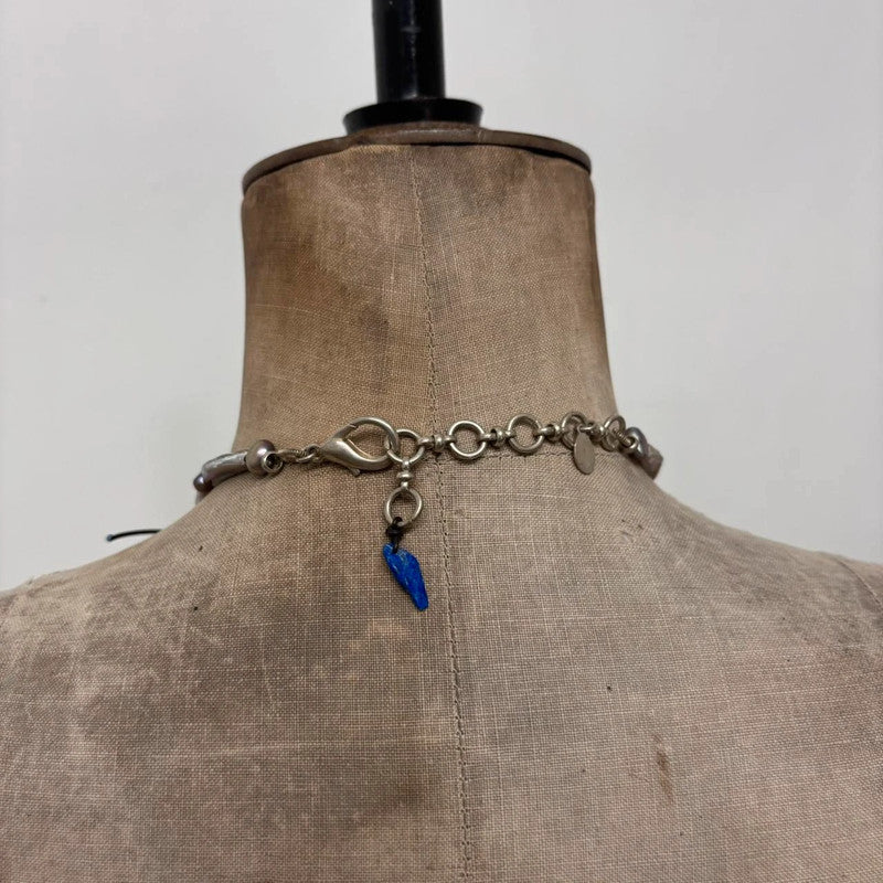 boho fairy pearl leaf necklace