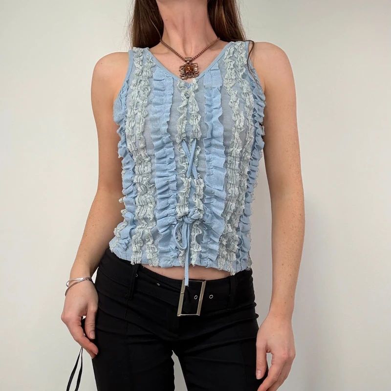 Ruffle Lace Coquette Vest