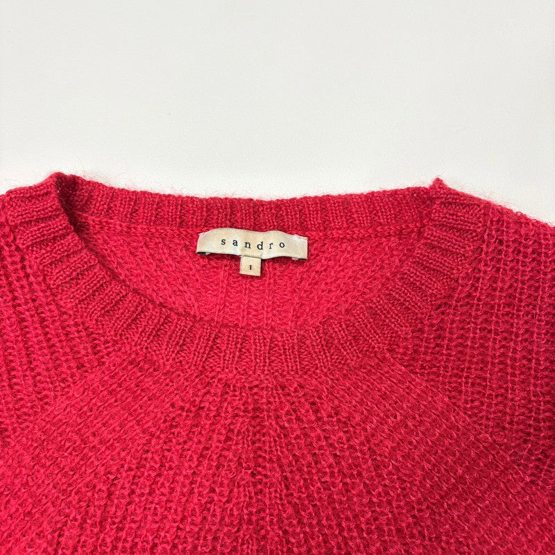 Sandro red wool knitted jumper