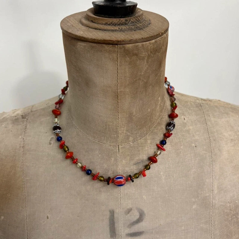 beaded gem necklace