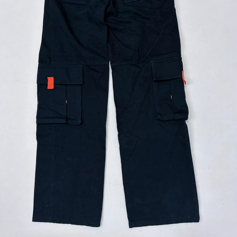 navy fitted flared Dior cargo pants