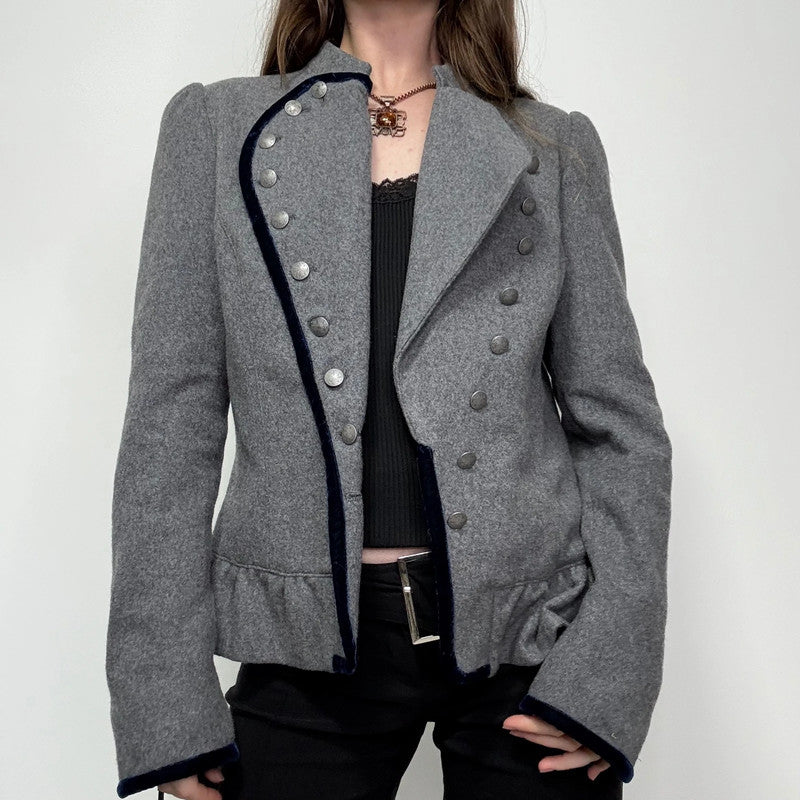 studded wool military napolionic jacket
