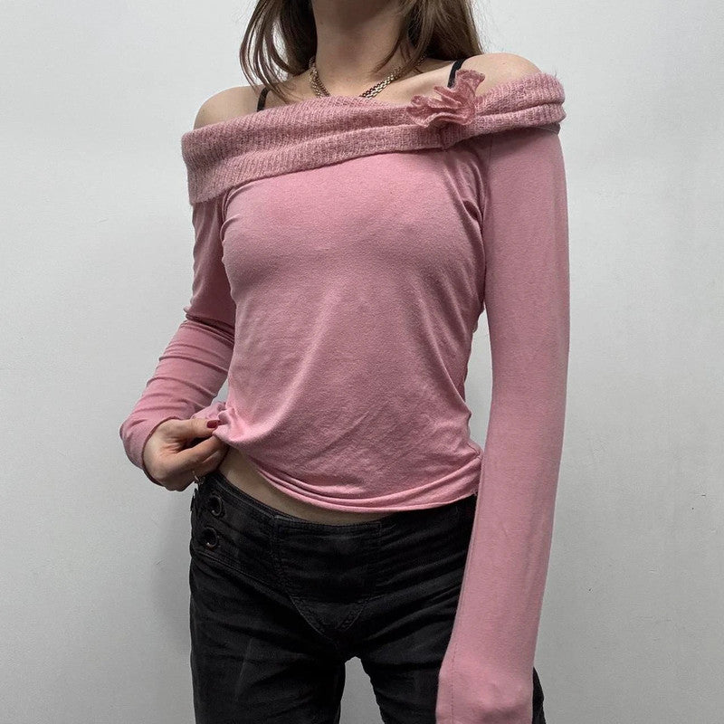 pink mohair slouchy t-shirt