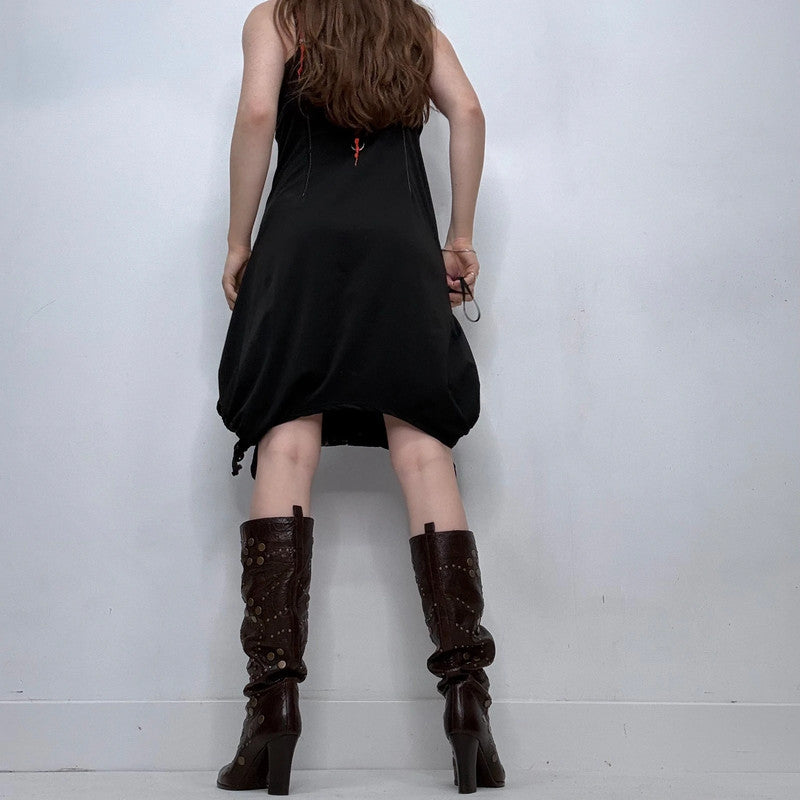 black grunge gothic mini dress