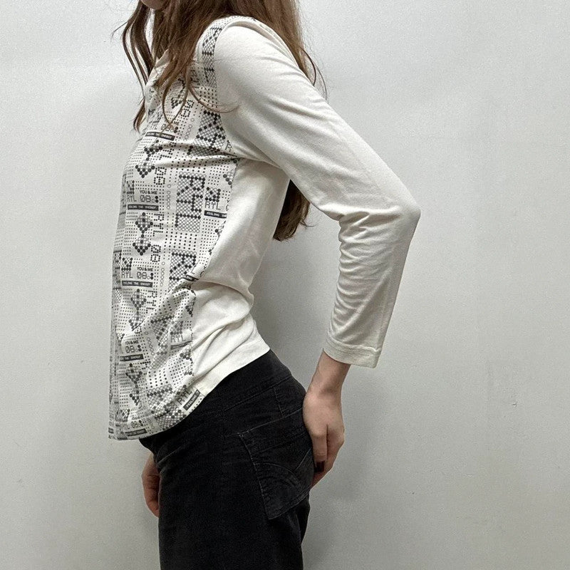 white graphic tech printed polo shirt