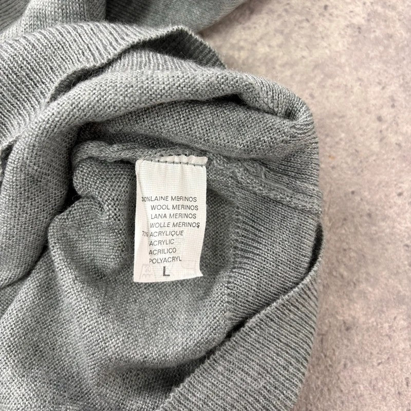 grey fine knit wool blend boxy batwing sweater knit