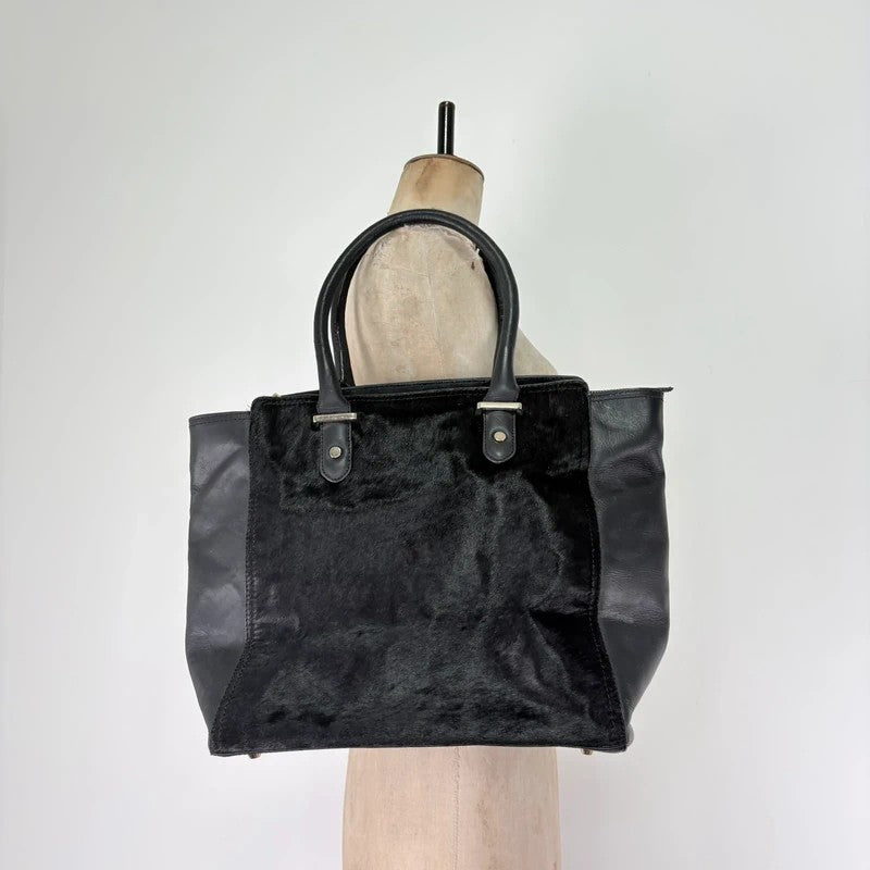 Black pony hair bag