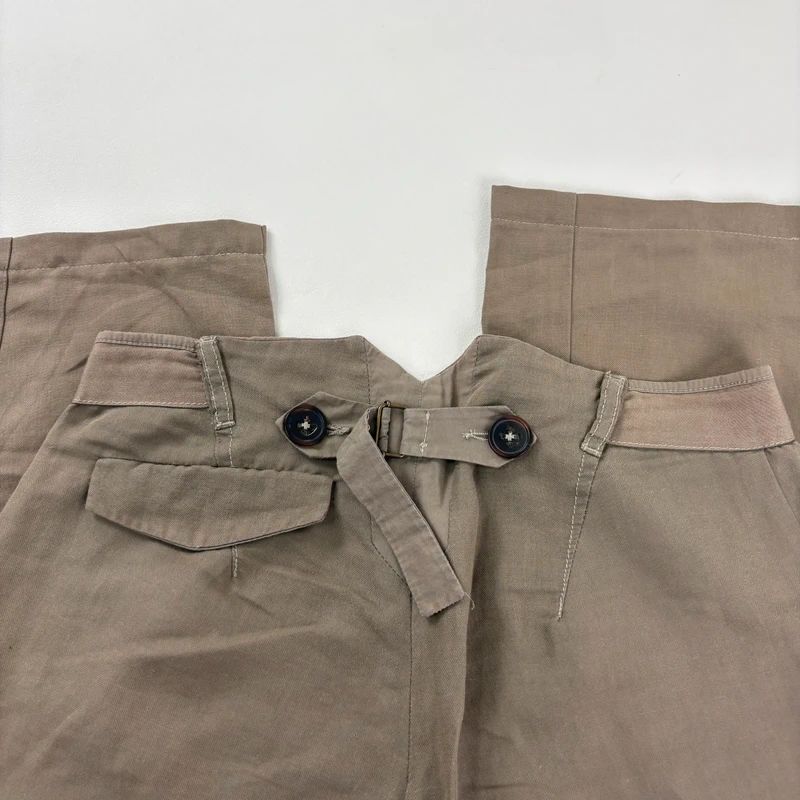 low rise khaki wide leg utility pants