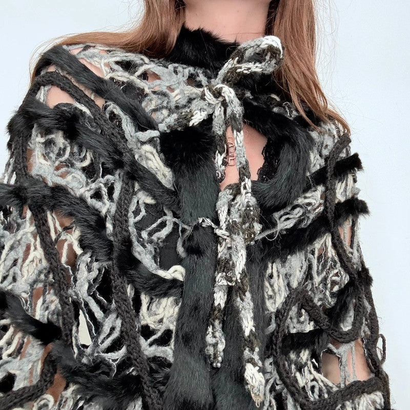 knitted grunge Save the Queen cape