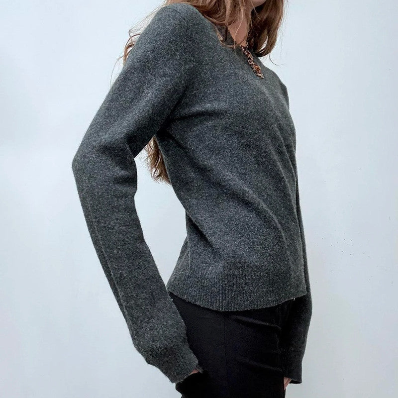 grey wool knitted jumper