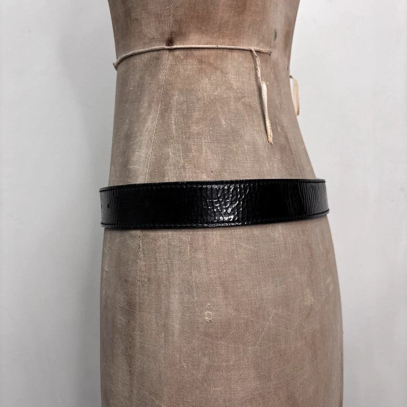 black leather belt