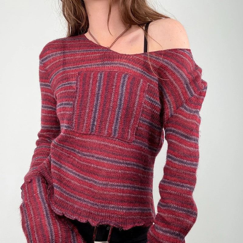 sheer mohair knit slouchy striped jumper