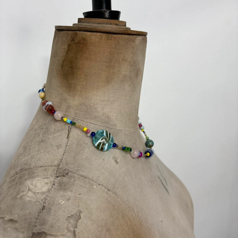 chunky beaded colourful necklace