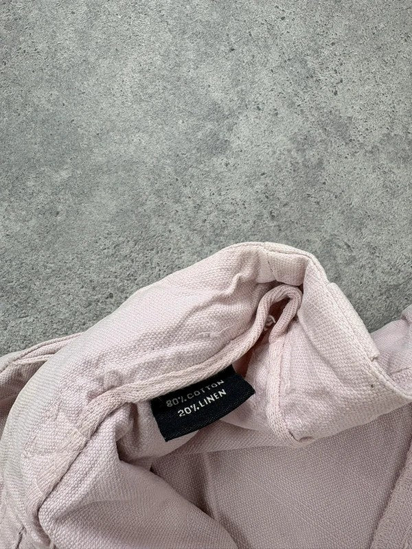 pink wide leg cropped capri pants