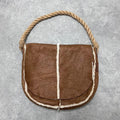 shearling sheepskin leather shoulder bag