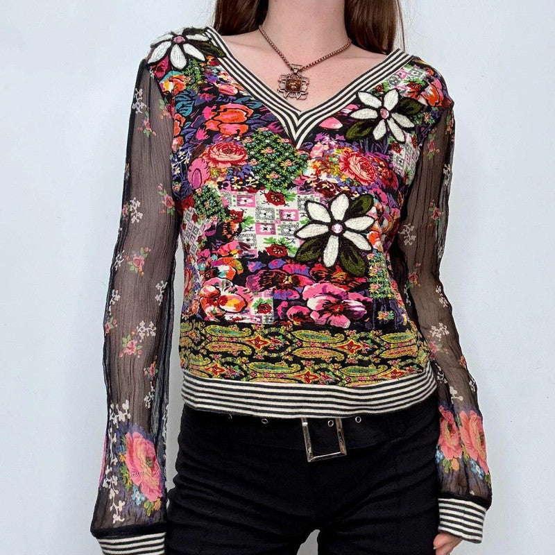 graphic floral boho shirt