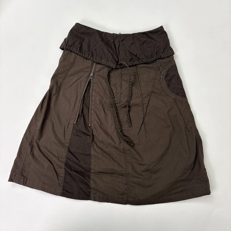 brown stuctured utility skirt