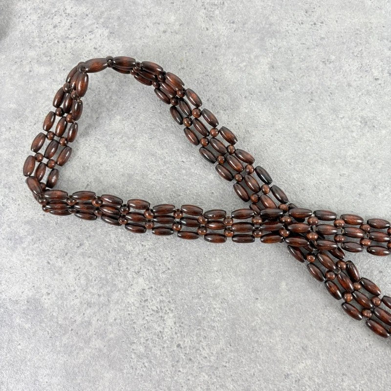 Brown beaded waist chain belt
