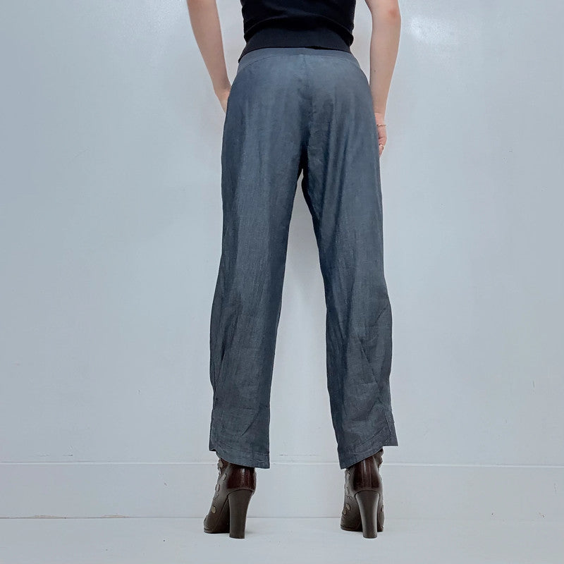 Cop Copine blue structured pleated trousers