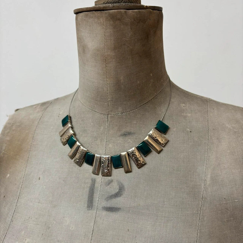 square metal geometric necklace