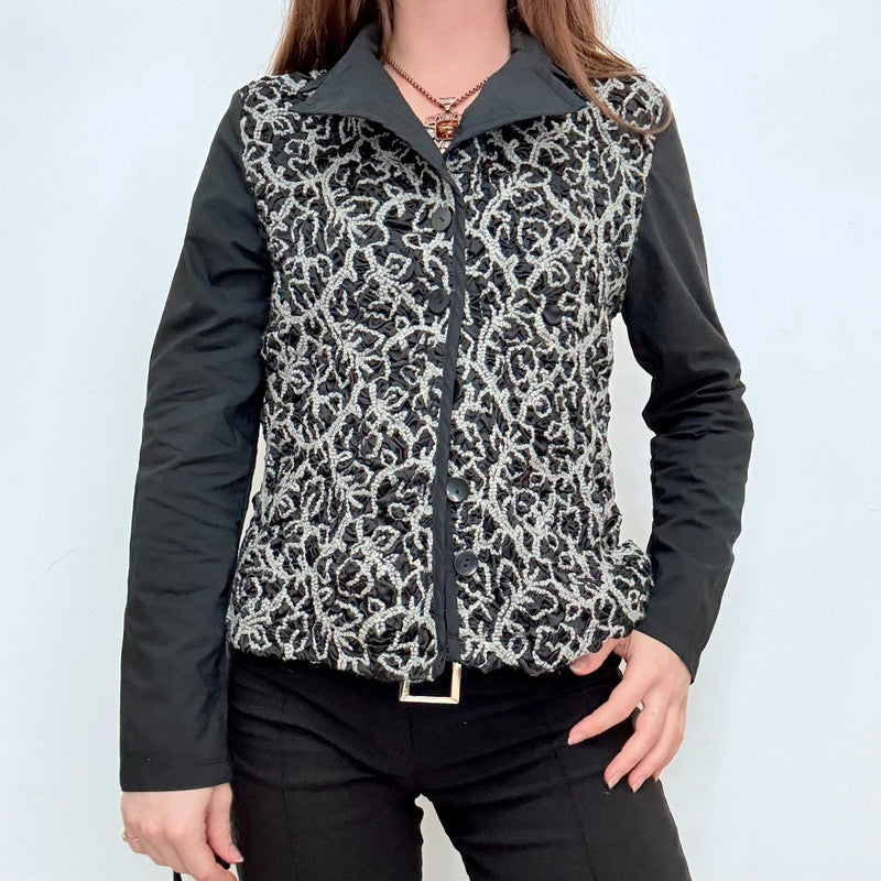 black wool embroidered jacket