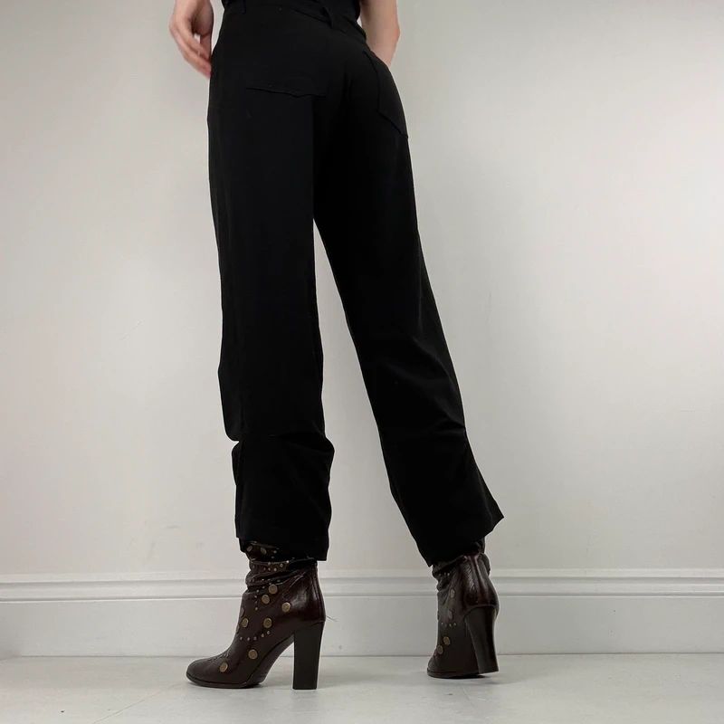 black Cop Copine pleated flared trousers