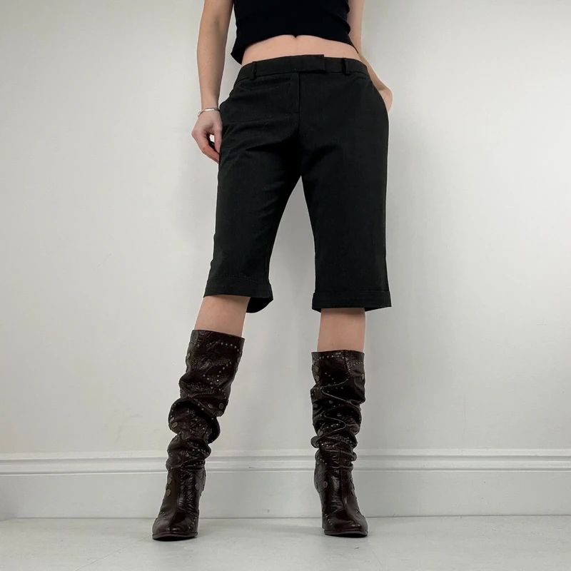 Black cropped capri pants